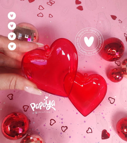 Heart Ornament Holder Digital File (Plastic Heart size 8cm) SVG/ STUDIO Format