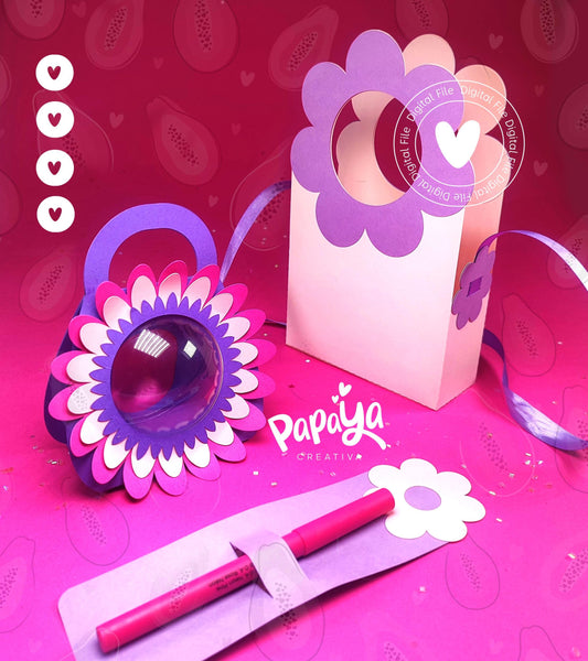 Women's Day Flower Set (Digital File) SVG/ STUDIO Format / ball size 8cm
