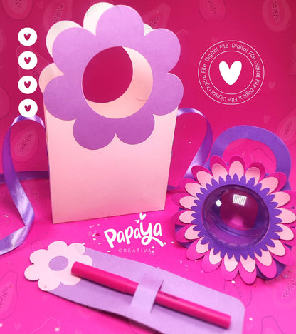 Women's Day Flower Set (Digital File) SVG/ STUDIO Format / ball size 8cm