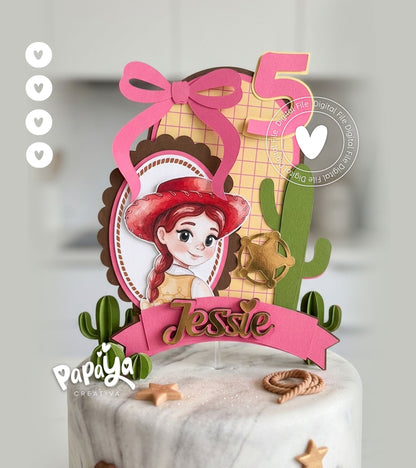 Adorable Cowgirl Cake Topper (DIGITAL FILE) svg/studio