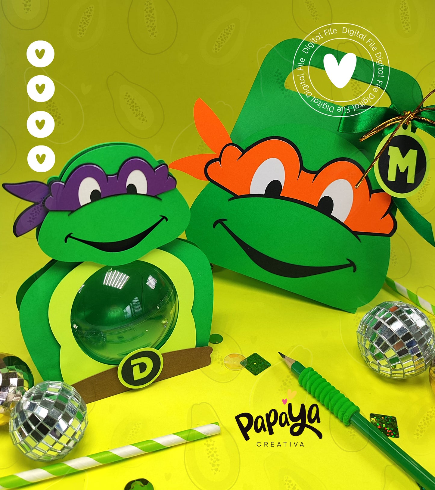 Ninja T Set  (Candy Holder & Box) Digital File only SVG/STUDIO