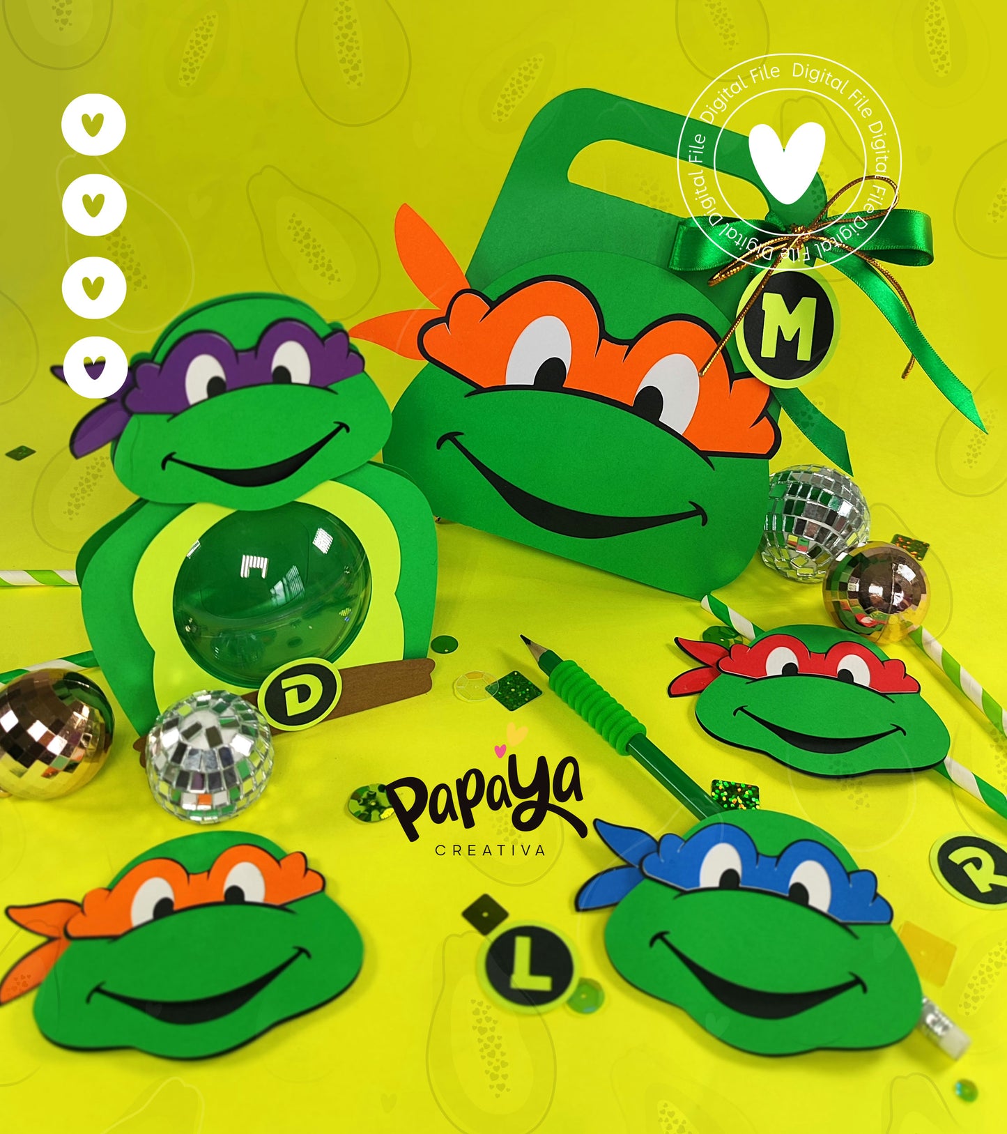 Ninja T Set  (Candy Holder & Box) Digital File only SVG/STUDIO