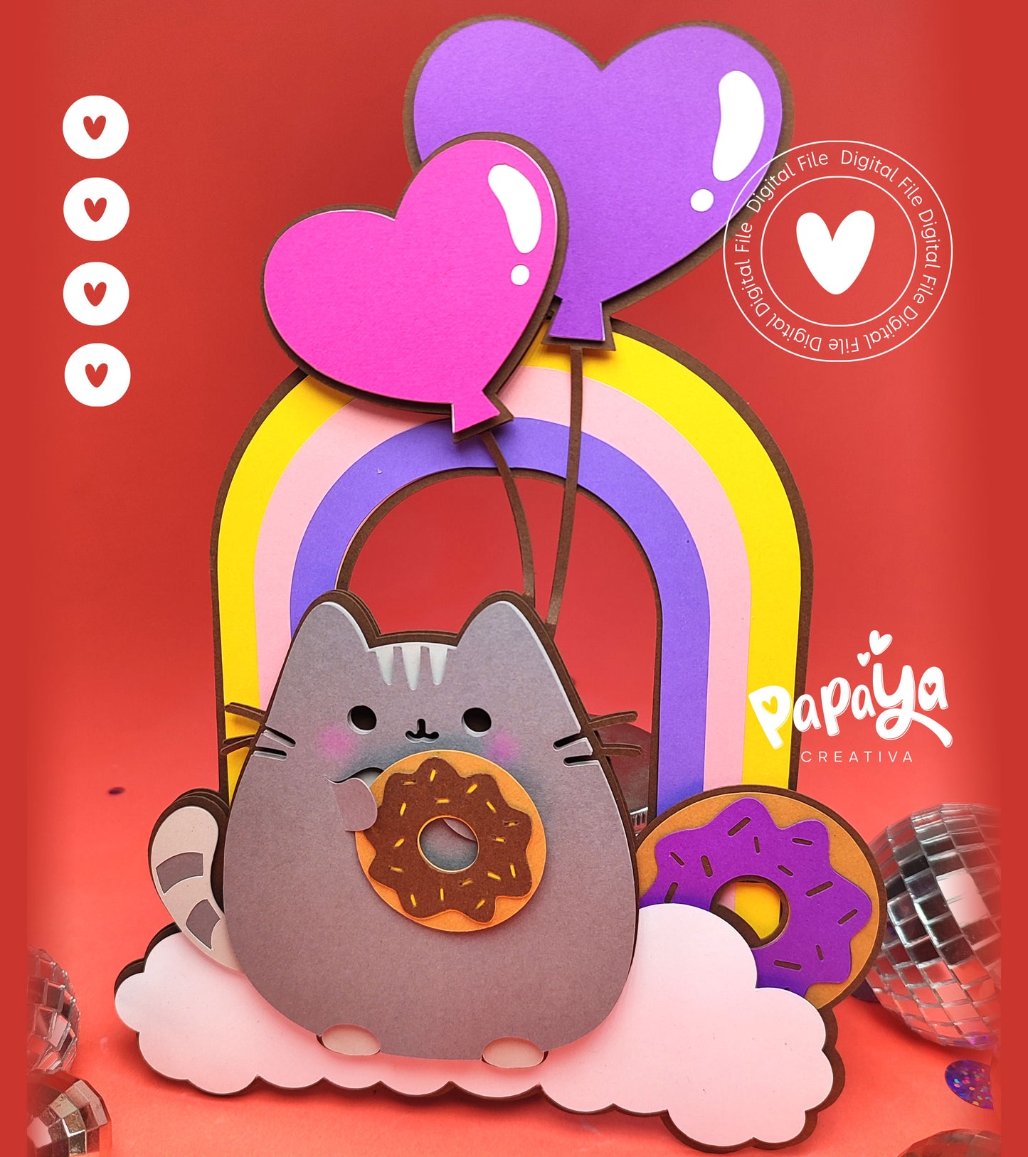 Lovely Cat SET Topper/Candy Holder/ Box  (DIGITAL FILE) svg/ studio