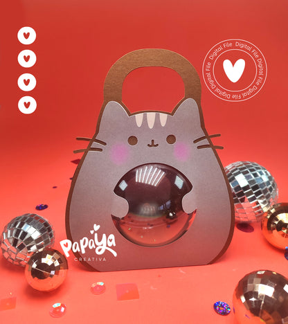 Lovely Cat SET Topper/Candy Holder/ Box  (DIGITAL FILE) svg/ studio