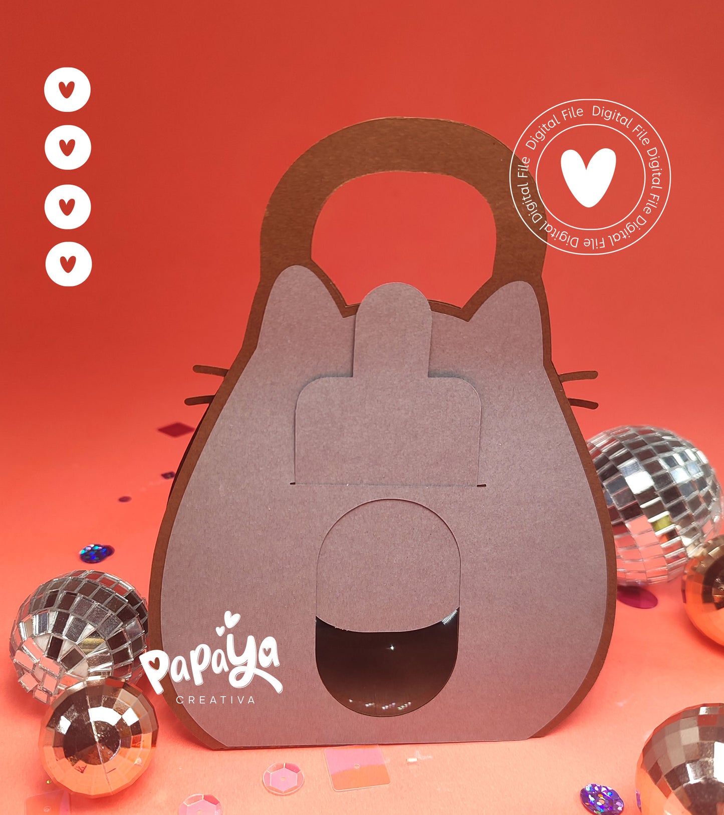 Lovely Cat SET Topper/Candy Holder/ Box  (DIGITAL FILE) svg/ studio