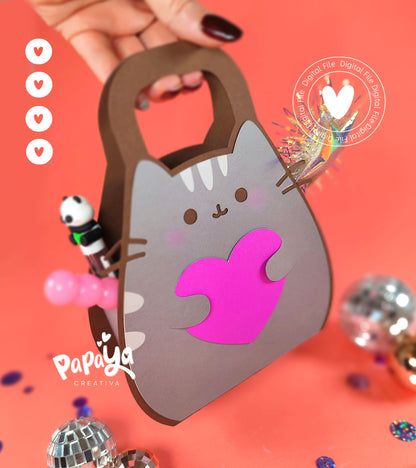 Lovely Cat SET Topper/Candy Holder/ Box  (DIGITAL FILE) svg/ studio