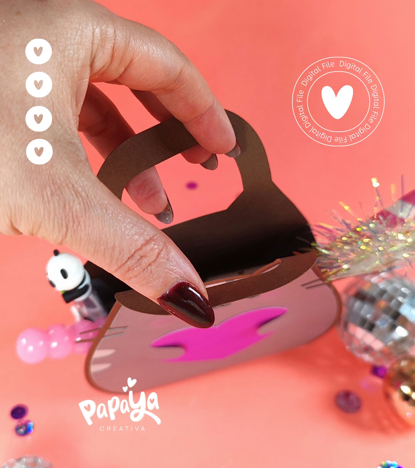 Lovely Cat SET Topper/Candy Holder/ Box  (DIGITAL FILE) svg/ studio