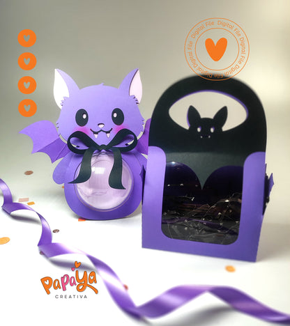 Bat Candie holder + Bag Set (DIGITAL FILE) svg/studio
