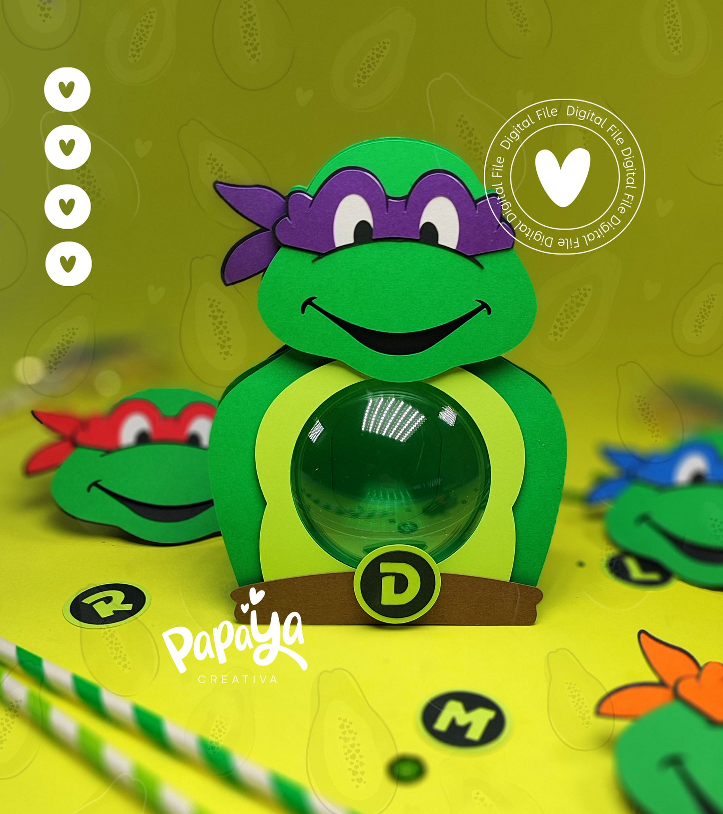 Ninja T Set  (Candy Holder & Box) Digital File only SVG/STUDIO