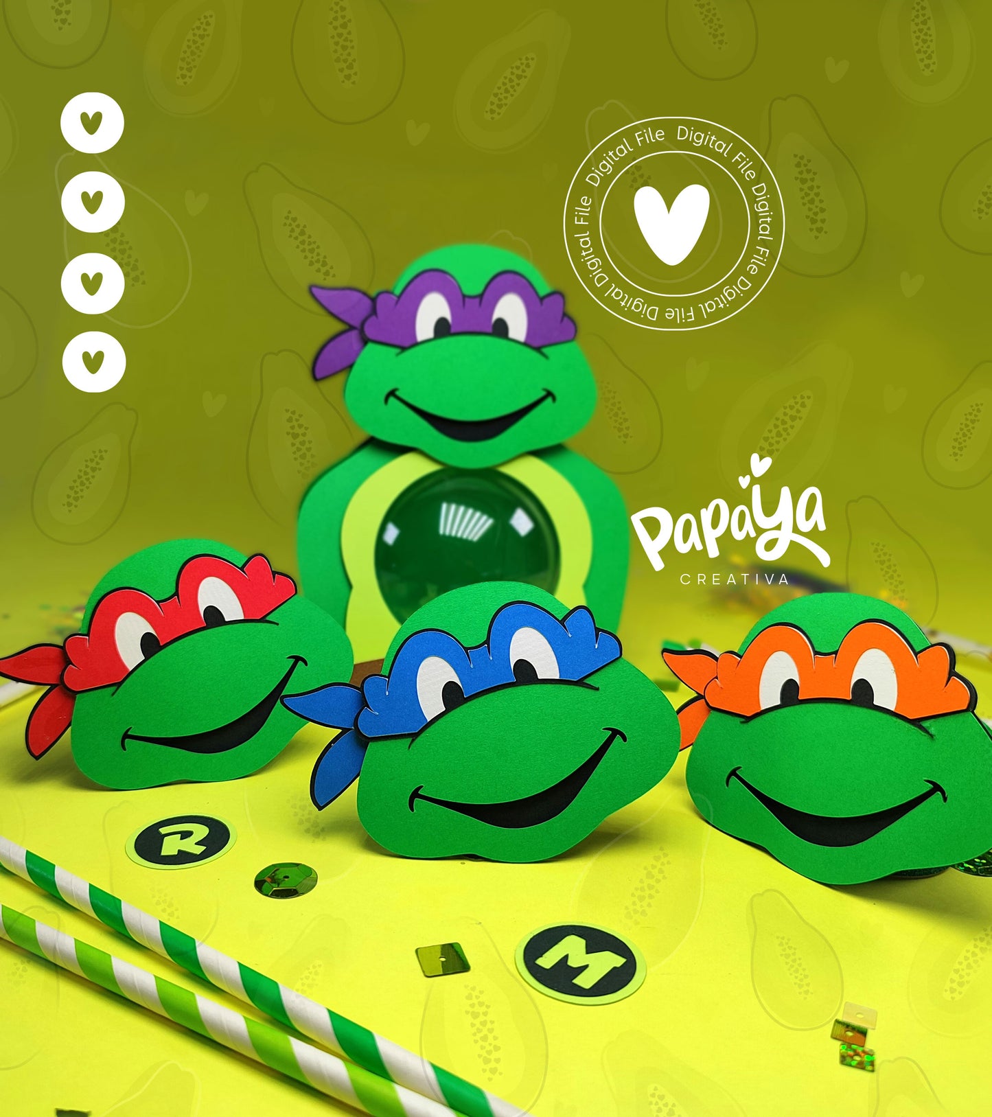 Ninja T Set  (Candy Holder & Box) Digital File only SVG/STUDIO
